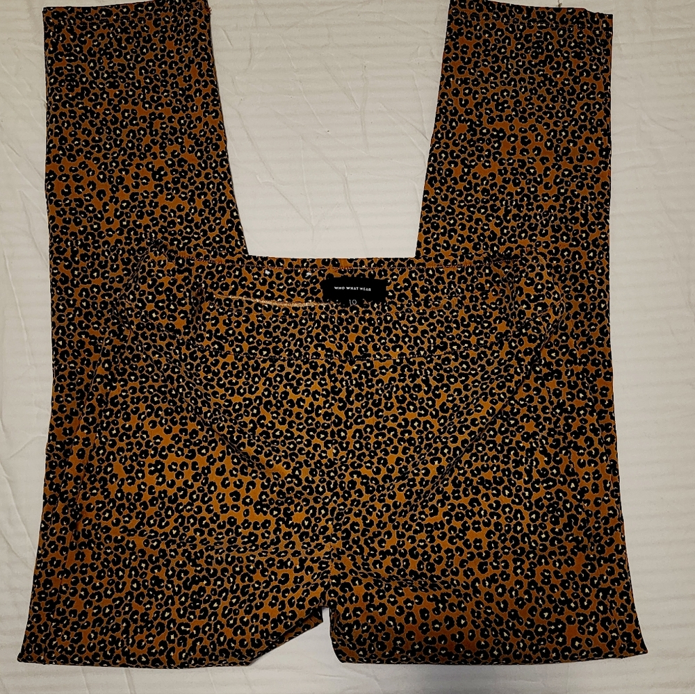 Who What Wear Cropped High Rise / Stretch Leopard Print Womens 10